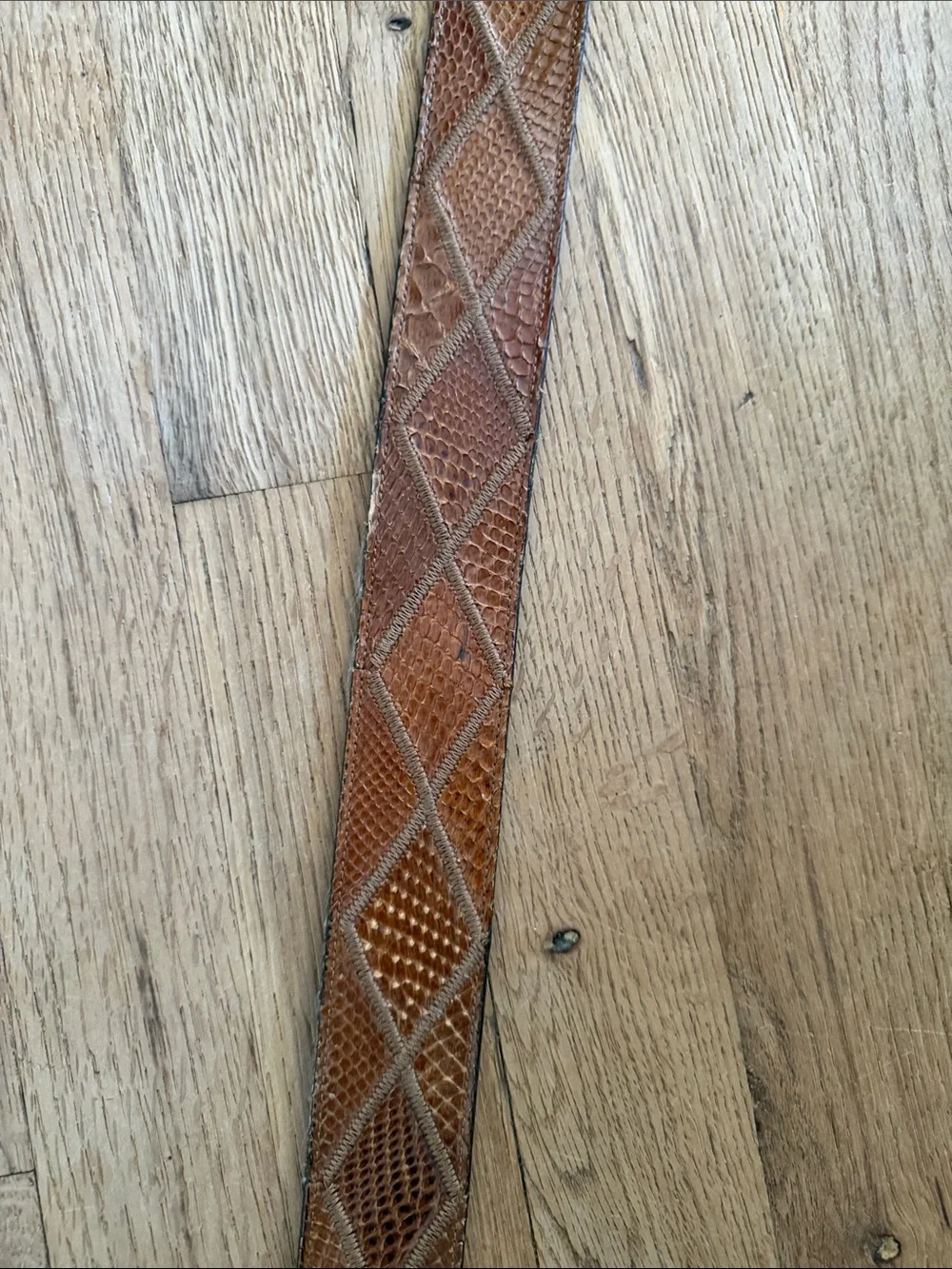 Vintage Tony Lama Patchwork Snakeskin Leather Western Belt Strap Size 38